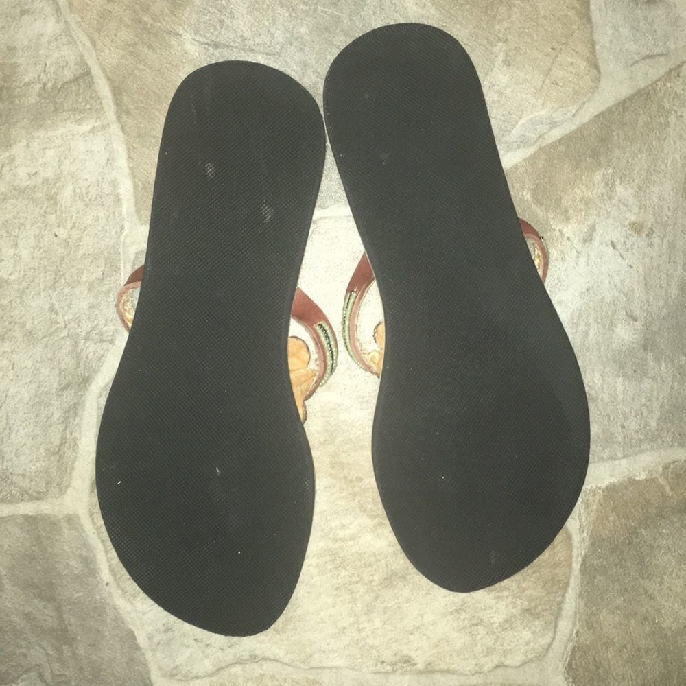 Vera Pelle 41 resort wear leather boho embossed sandals - Picture 3 of 5